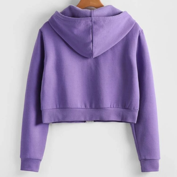 Letter & Bear Print Drawstring Zipper Thermal Hoodie - Picture 2 of 7